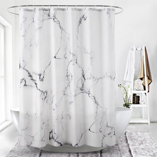 Marbled Polyester Waterproof Shower Curtain