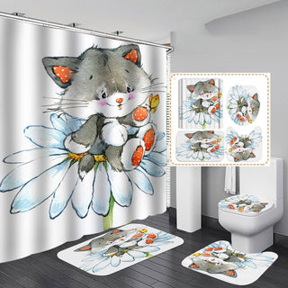 Digital Printing Waterproof Polyester Shower Curtain