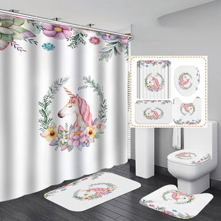 Digital Printing Waterproof Polyester Shower Curtain