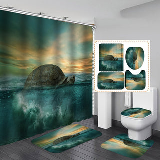Digital Printing Waterproof Polyester Shower Curtain