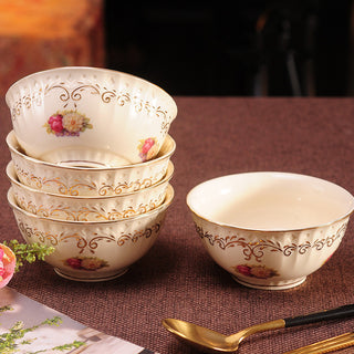 Water-painted Gold-rimmed Tableware Set