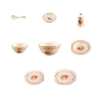 Water-painted Gold-rimmed Tableware Set