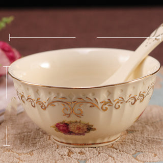 Water-painted Gold-rimmed Tableware Set