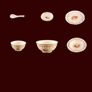Water-painted Gold-rimmed Tableware Set