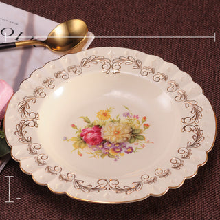 Water-painted Gold-rimmed Tableware Set