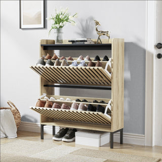Modern 2-Flip Shoe Cabinet Rack