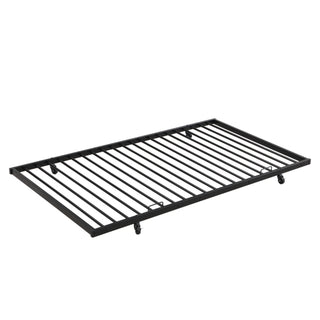 Twin Over Full With Trundle Metal Bunk Bed , No Box Spring Needed, Easy Assemble