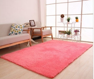 Soft White Plush Living Room Rug