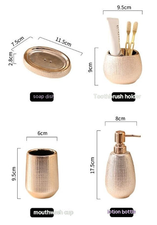 Rose Gold Ceramic Bathroom Cleaning Kit