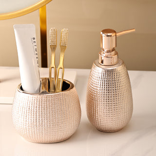 Rose Gold Ceramic Bathroom Cleaning Kit