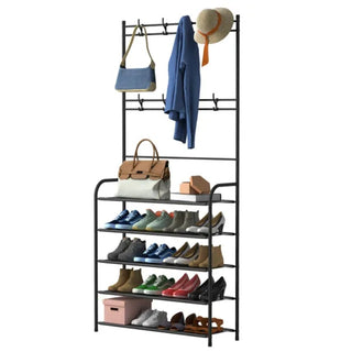 Freestanding Entryway Coat Shoe Rack