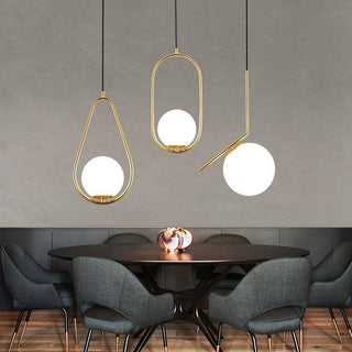Bedside golden glass ball lamps