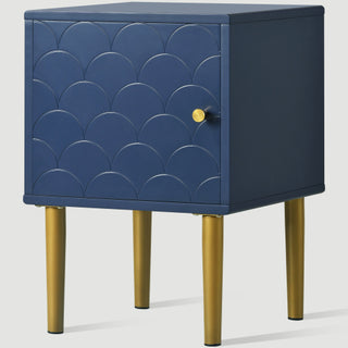 Navy Blue Solid Wood Bedside Tables