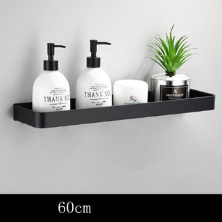 Black Wall-Mounted Aluminum Bathroom Shelf