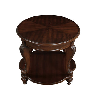 22'' Retro Round Wood End Table
