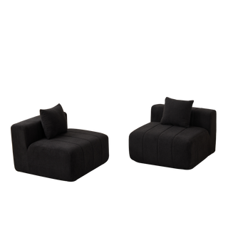 Chenille Sectional Sofa With 2 Pillows,Symmetrical Modular Sofa Sectional For Bedroom, Living Room, Office For Leisure Or Nap, Reading Room, And Lobby