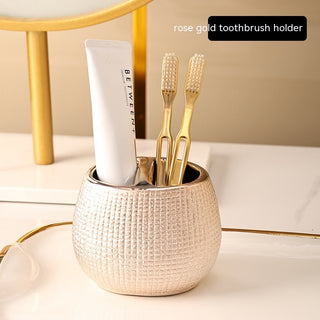 Rose Gold Ceramic Bathroom Cleaning Kit