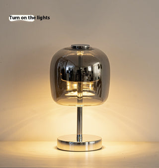 Modern Smokey Gray Glass Table Lamp