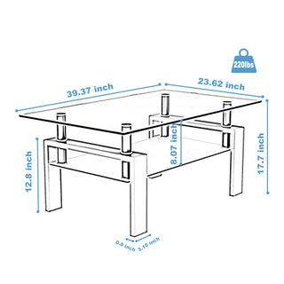 Modern Minimalist Coffee Table (White)