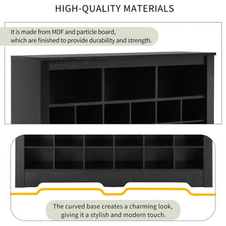 Modern Curved Black Shoe Cabinet