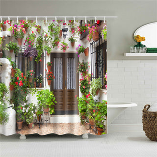 Garden Flowers Scenery Shower Curtains