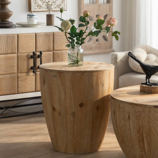 Vintage Cedar Wood Coffee Table Set