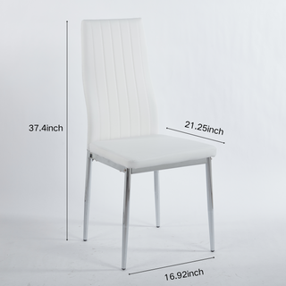 1-4,5pieces Dining Set, Table Metal Leg Mid-century Dining Table For 4-6 People With Glass  Table Top, Pedestal Dining Table, End Table Leisure Coffee Table.