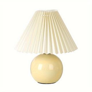 Ceramic Bottom Pleated Table Lamp