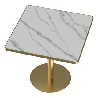 Square Modern Dinning Table 31.5 Inches Bistro Table Tulip Table With Faux Marble Top,Easy Assemble,Sturdy Metal Frame Diameter