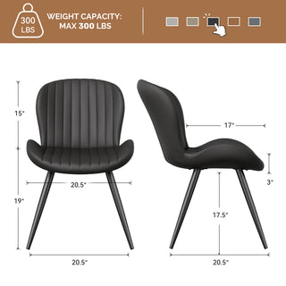 Dining Chairs Set Of 2,Modern Fabric Dining Chairs Featuring Ergonomic Backrests, Thickly Padded Cushions, And Sturdy Metal Legs