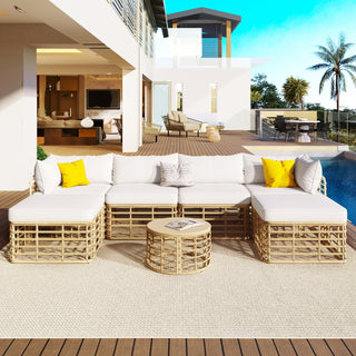Outdoor Rattan Sectional Sofa Set (7 Pieces)