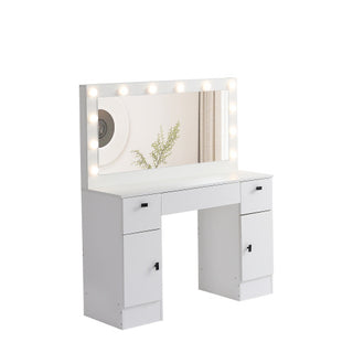 White Dresser with Lighted Mirror