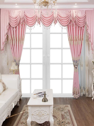 Luxury Embroidered European Curtains, 2 Panels