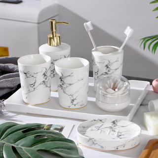 Marble Bathroom Washing Cup Set