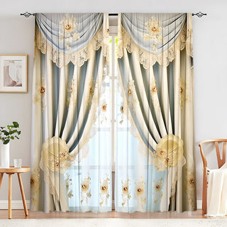 Creative European Flower Character Curtains