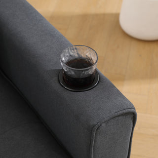 VIDEO Provided 3-in-1 Upholstered Futon Sofa Convertible Sofa Bed,Foldable Tufted Loveseat With Pull Out Sleeper Couch Bed