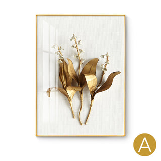 Golden flower modern decorative painting
