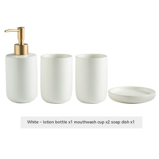 Solid Color Ceramic Bathroom Four-piece Set