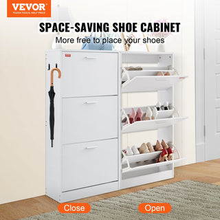 VEVOR 3-Drawer Flip Shoe Cabinet
