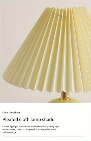Ceramic Bottom Pleated Table Lamp