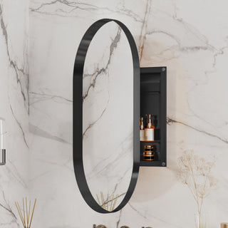 Oval Recessed Mirror Cabinet 20x34