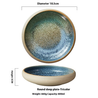Round Hand-painted Household Dinner Plate