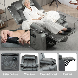 Power Lift Recliner Chair for Elderly, Electric Lift Chair with Massage and Heat, Remote Control, Gray