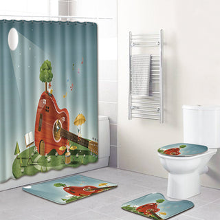 Bathroom Carpet Shower Curtain