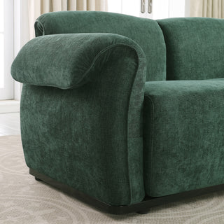 93 Length ,Fashionable Modular Sofa, Iron Frame Chenille Sofa, GREEN, Suitable For Living Room