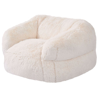 Bean Bag Chair, BeanBag Sofa Chair With Armrests For Adults, Fluffy Plush & High-Density Foam Filling Adult Bean Bag With Zapper, Comfy Lazy Sofa Chair Ideal For Living Room, Bedroom, Beige