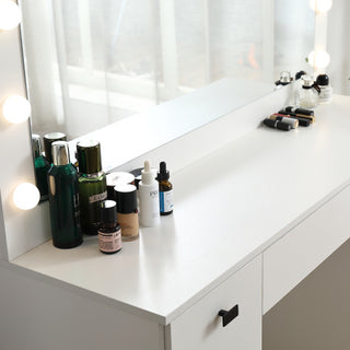 White Dresser with Lighted Mirror