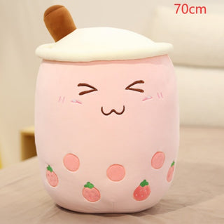 Plush Strawberry Milk Tea Cushion