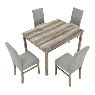 Eva Solid Wood Dining Table Set (5 Pieces)