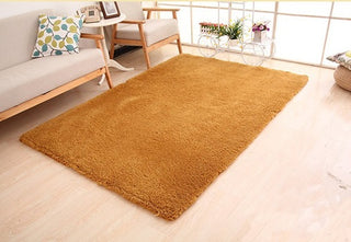 Soft White Plush Living Room Rug